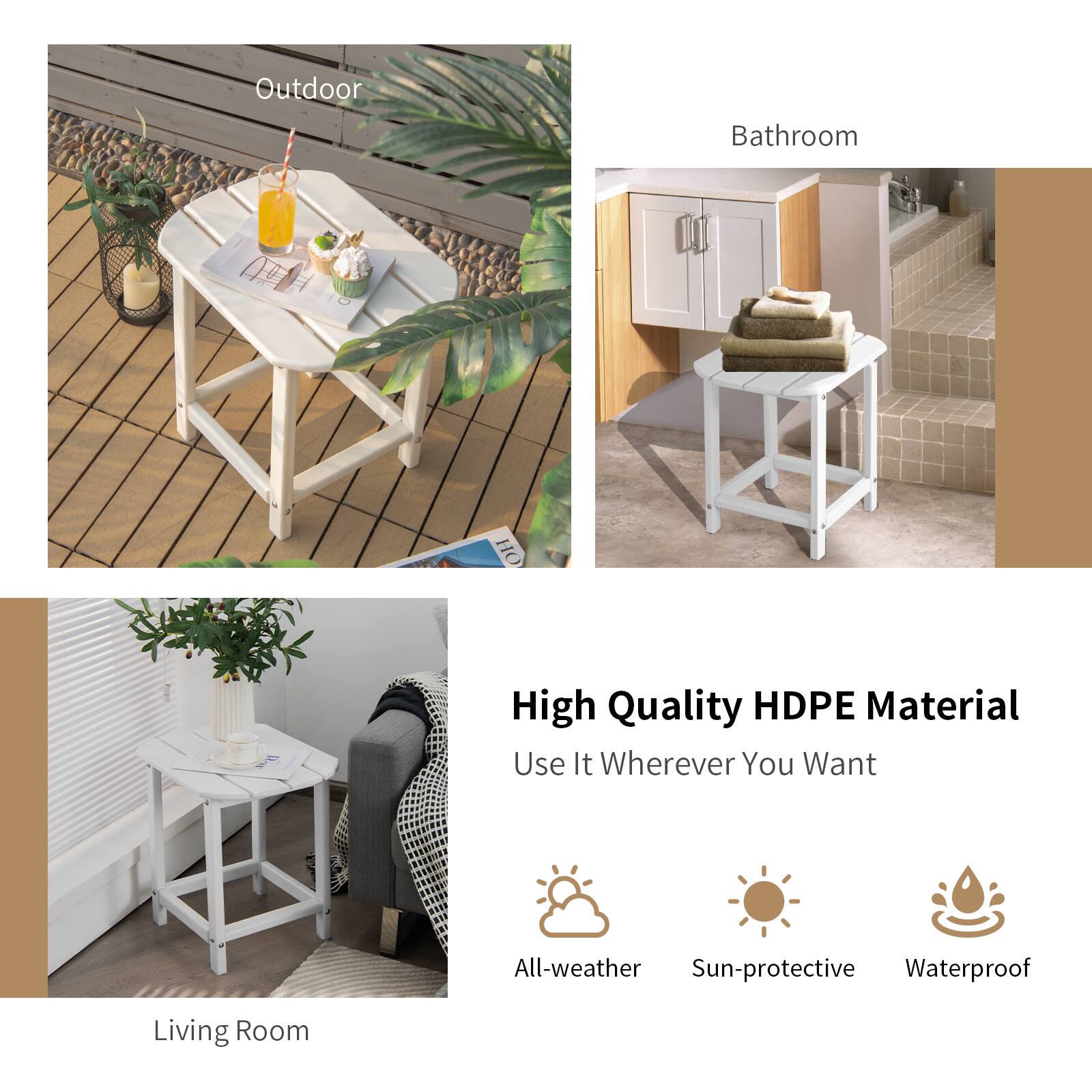 Outdoor, Bathroom, High Quality HDPE Material, Use It Wherever You Want, All-weather, Sun-protective, Waterproof, Living Room