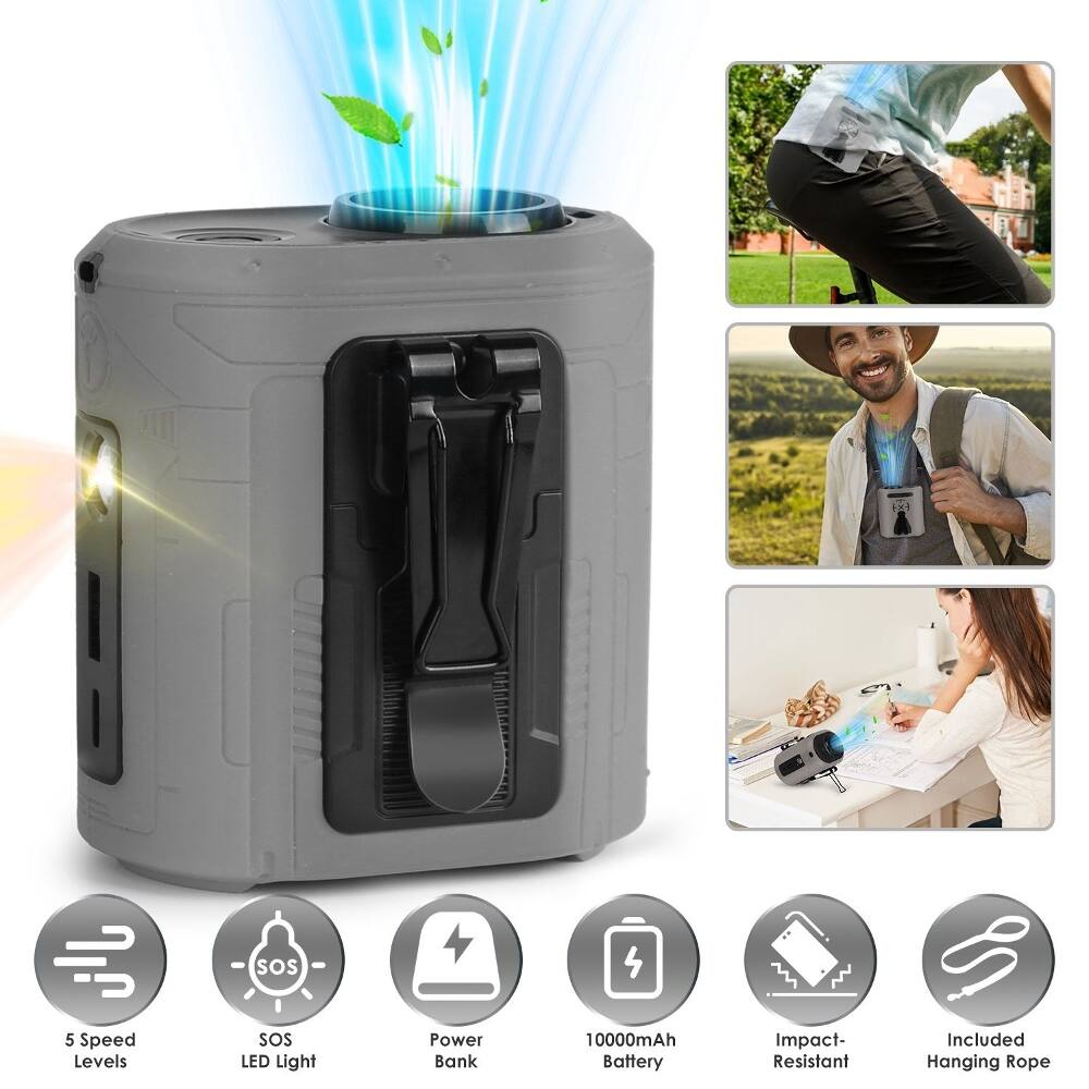 sos 5 Speed Levels SOS LED Light Power Bank 10000mAh Battery Impact- Resistant Included Hanging Rope