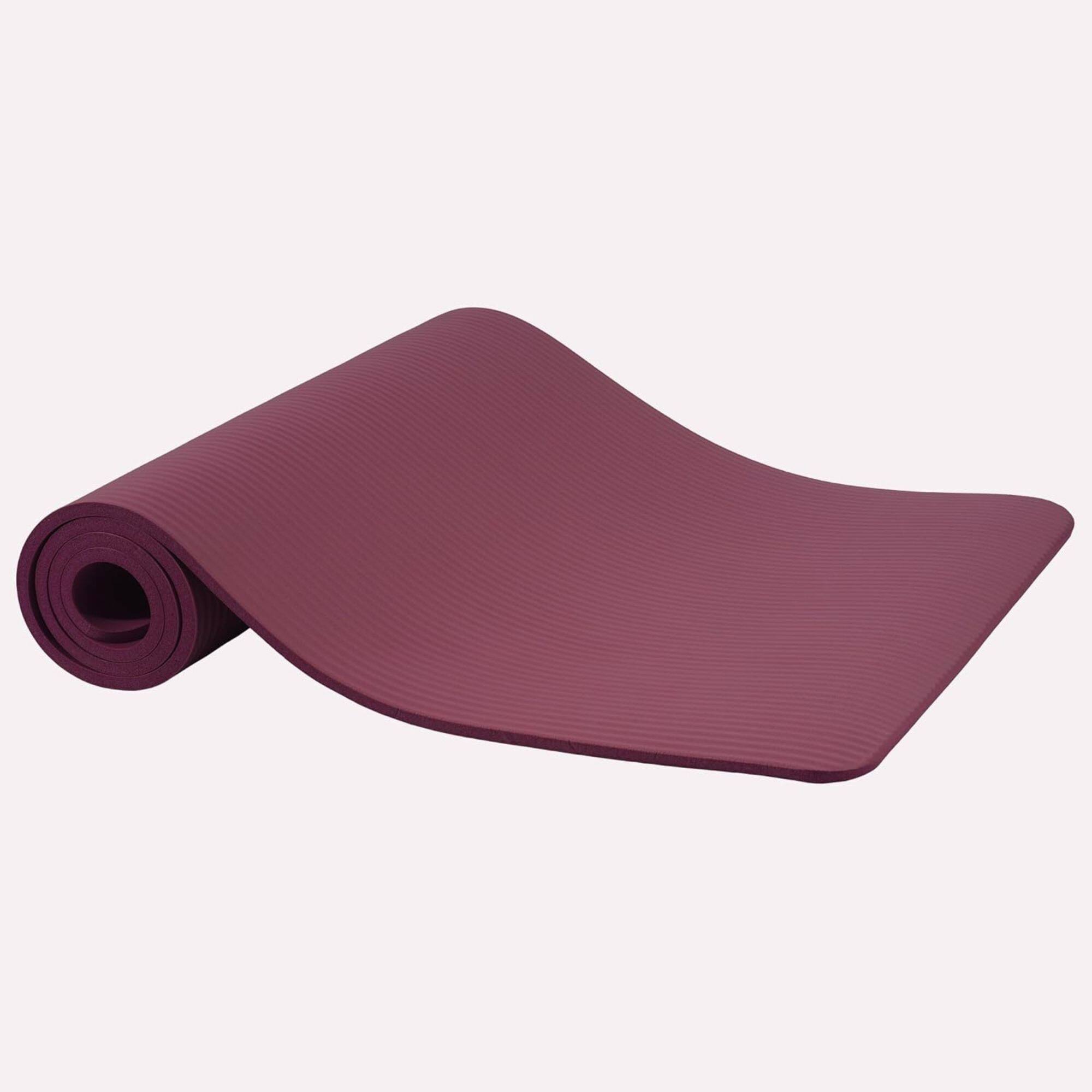 Alt View 5. Fitvids - Fitvids 1/2" Thick High Density Exercise Yoga Mat, Carrying Strap, Deep Wine - Deep wine.