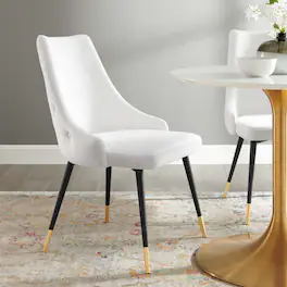 Adorn Tufted Performance Velvet Dining Side Chair by Modway - White