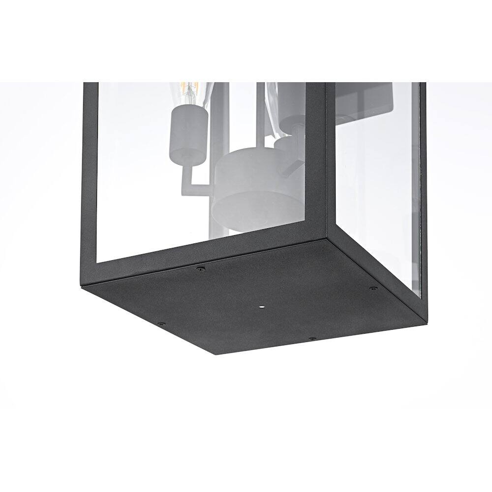 Alt View 2. Elegant Lighting - William 12 Inch Outdoor Wall Sconce In Black - Black.
