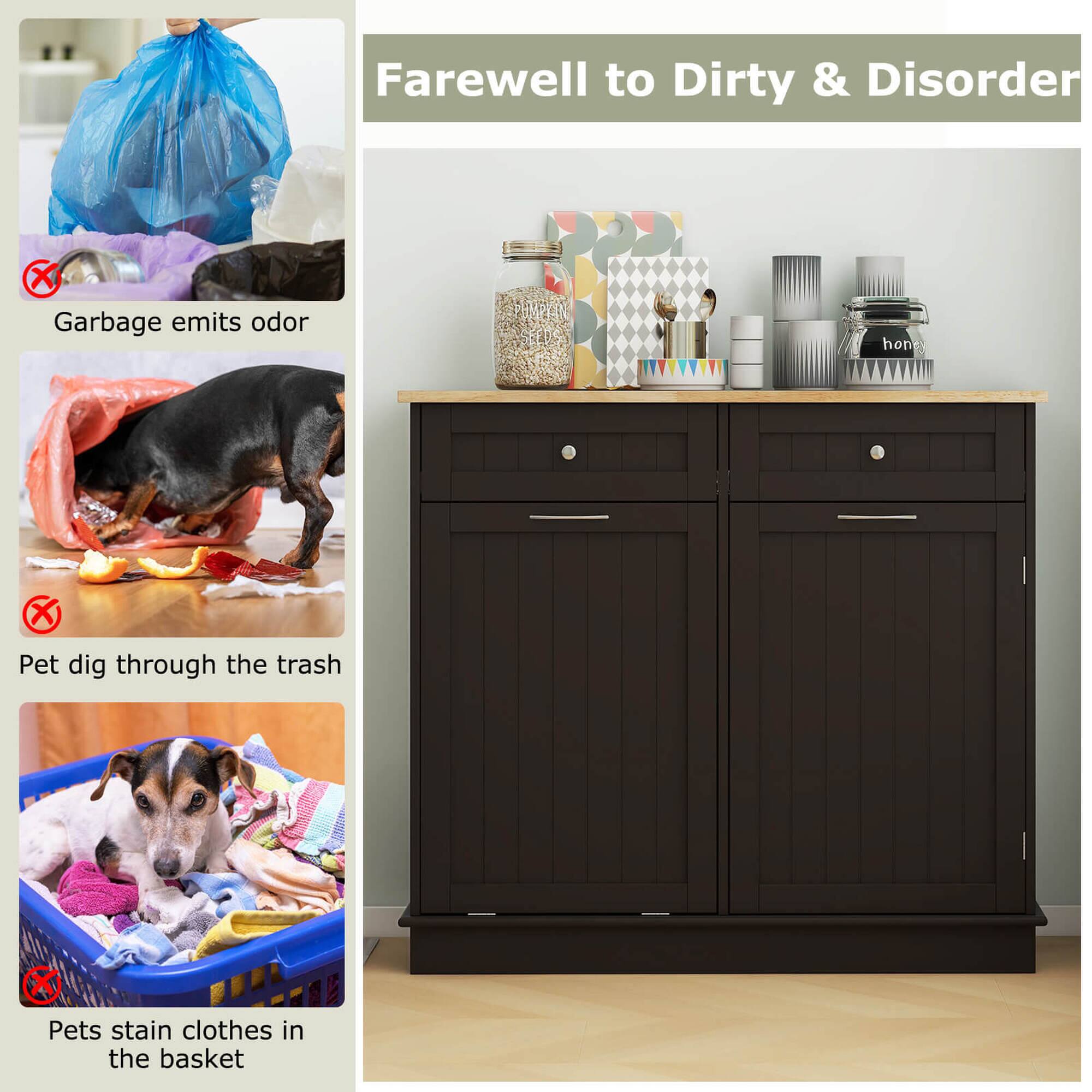 Farewell to Dirty & Disorder

- Garbage emits odor
- Pet dig through the trash
- Pets stain clothes in the basket