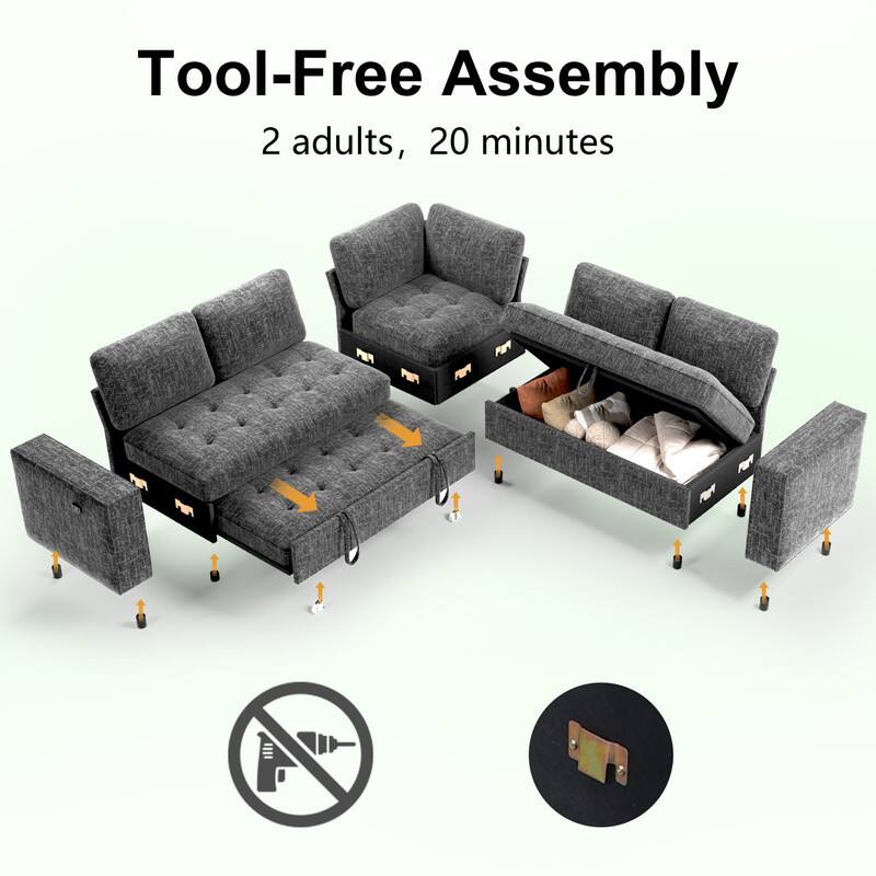 Tool-Free Assembly  
2 adults, 20 minutes