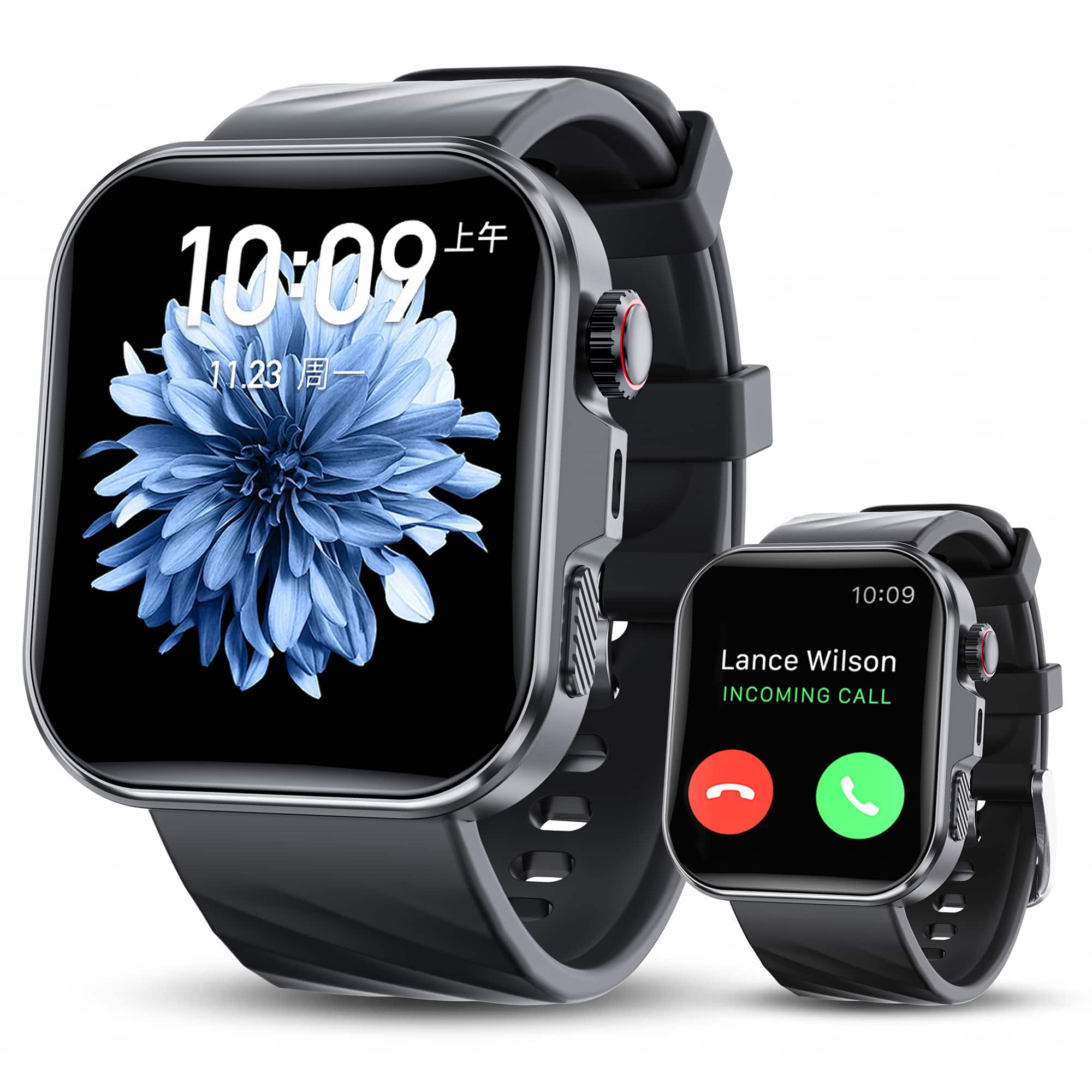 VEAT00L - Smart Watch for Men Women, 1.84" HD, Bluetooth Call, IP68, 180+ Sports, Health Tracker, Android iOS, - Black - (2025)