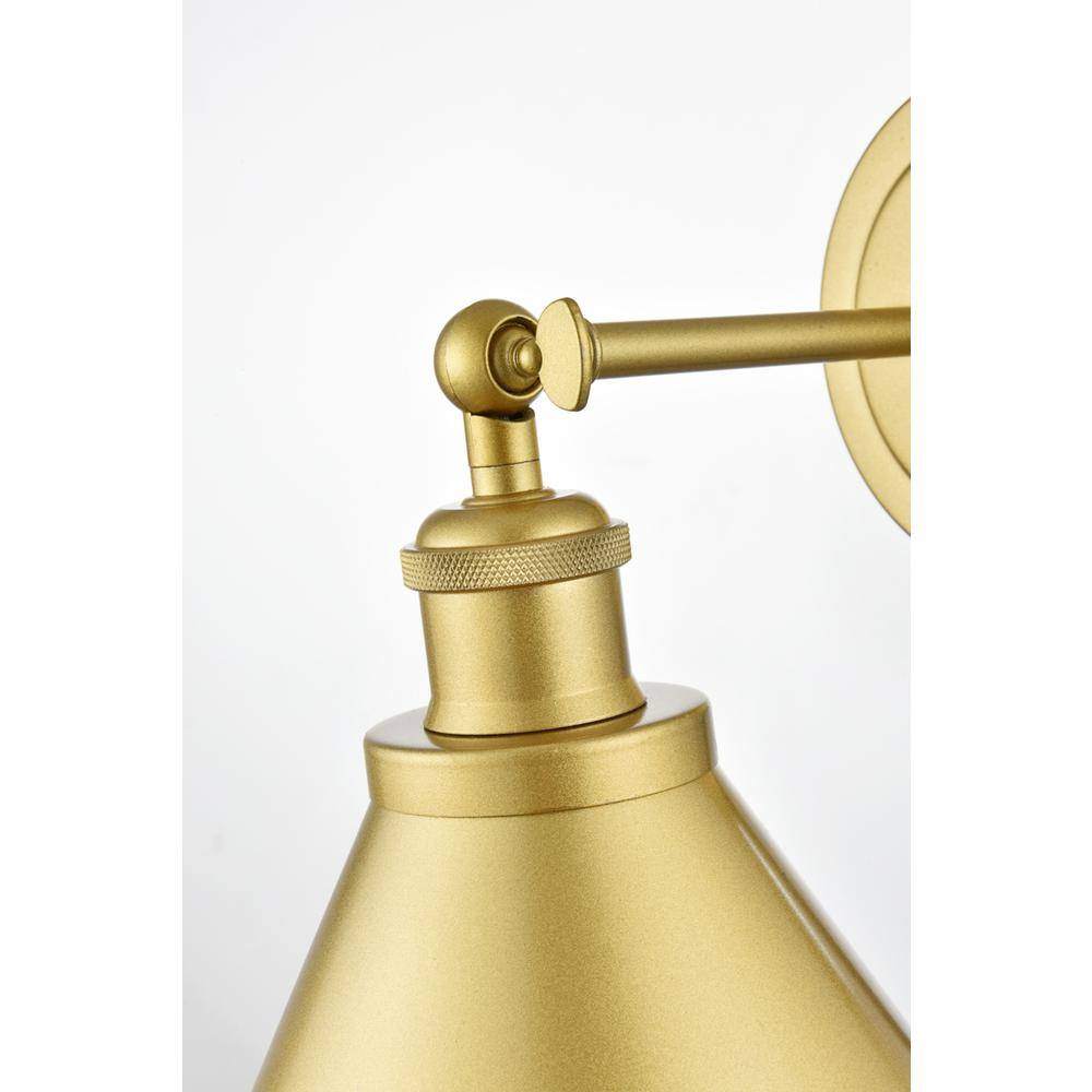 Angle. Living District - Bentley 1 light Brass Bath Sconce - Brass.