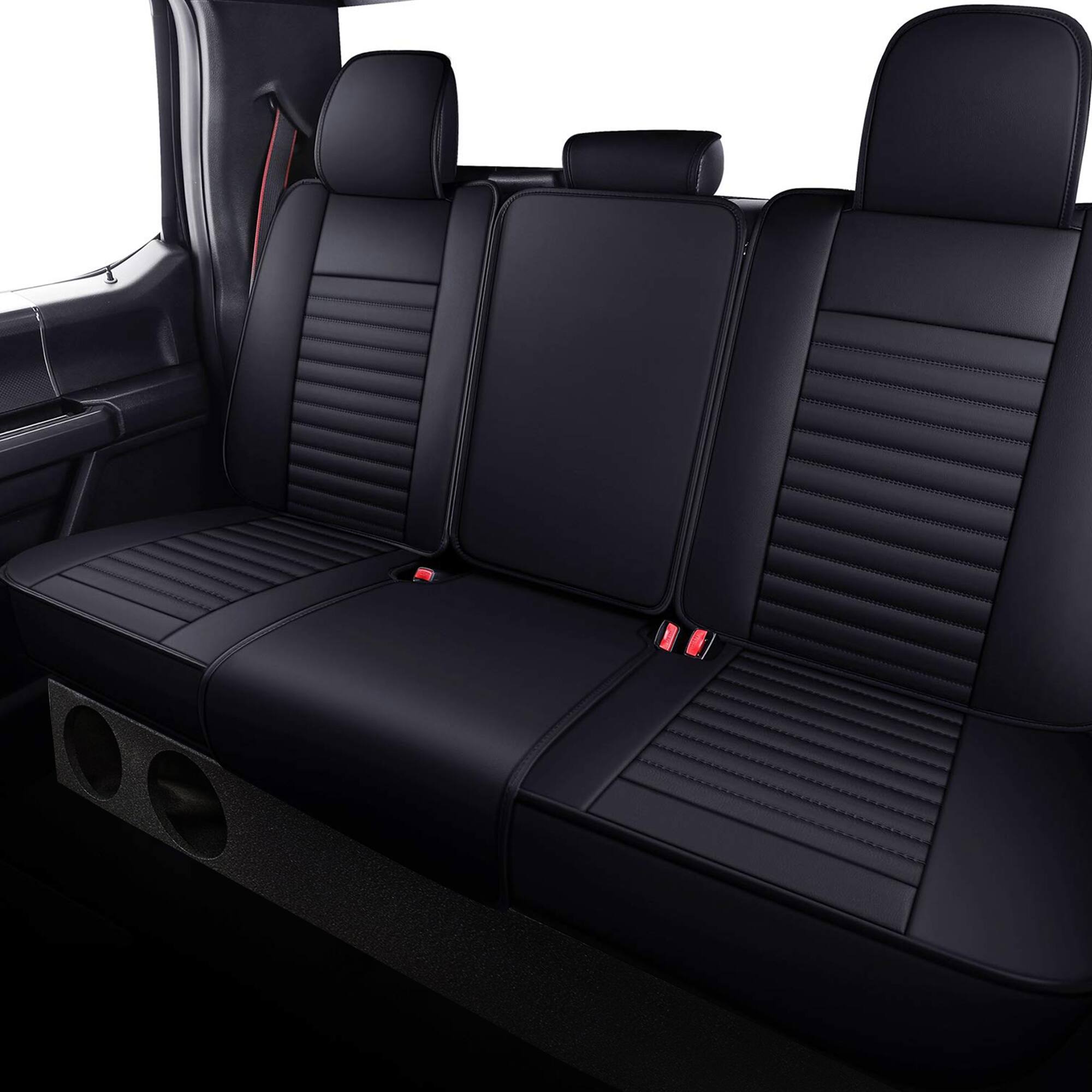 Alt View 5. QPower - QPower Dual 8" Sub Box - Ford F150 SuperCrew 09-25, F250/F350 Super Duty 17-25 - Charcoal Black.