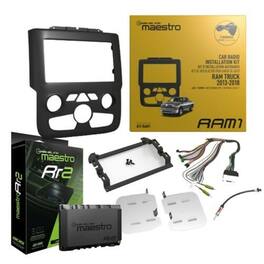 KIT-RAM1 Dash Kit fits 2013-2018 Ram Models + Maestro RR ADS-MRR2 Universal Radio Replacement & SWC Steering Whe - Black