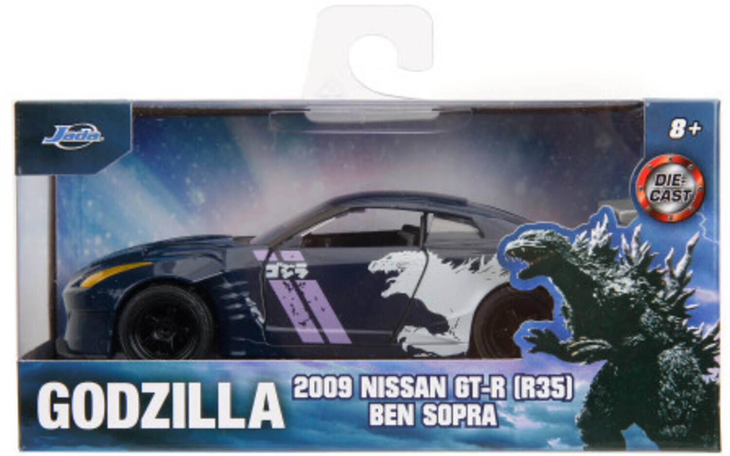 Jada 8+ DIE-CAST: 2009 NISSAN GT-R (R35) GODZILLA BEN SOPRA