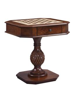 Manhattan Lane - Wooden Game Table with Drawer and Reversible Game Tray - Brown