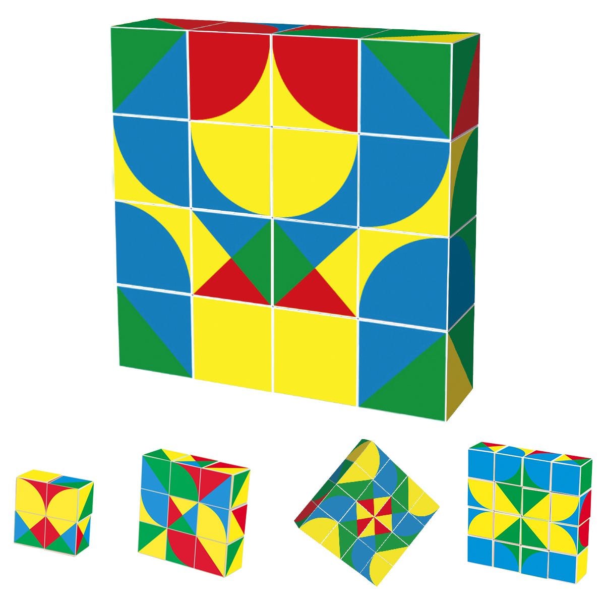 PicassoTiles - PICASSO-TILES 16PCS 1" Infinite Magnetic Puzzle Game Magic Pixy Cube, Brain Teaser Set with Ideabook, STEM Learning Toy