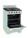 Glassic L CE-3000 is a stove with a black oven and a white stove top.