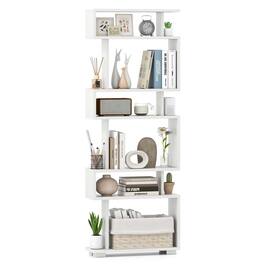 Costway - 1 PCS Bookcase 6-Tier Bookshelf with Anti-Tipping Kit Freestanding Display Shelf - White