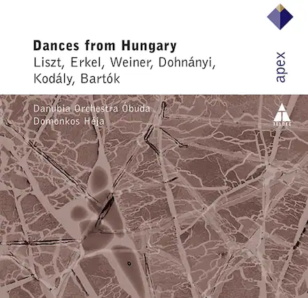 Dances from Hungary
Liszt, Erkel, Weiner, Dohnányi, Kodály, Bartók
Danubia Orchestra Óbuda
Domonkos Héja
apex
TELDEC