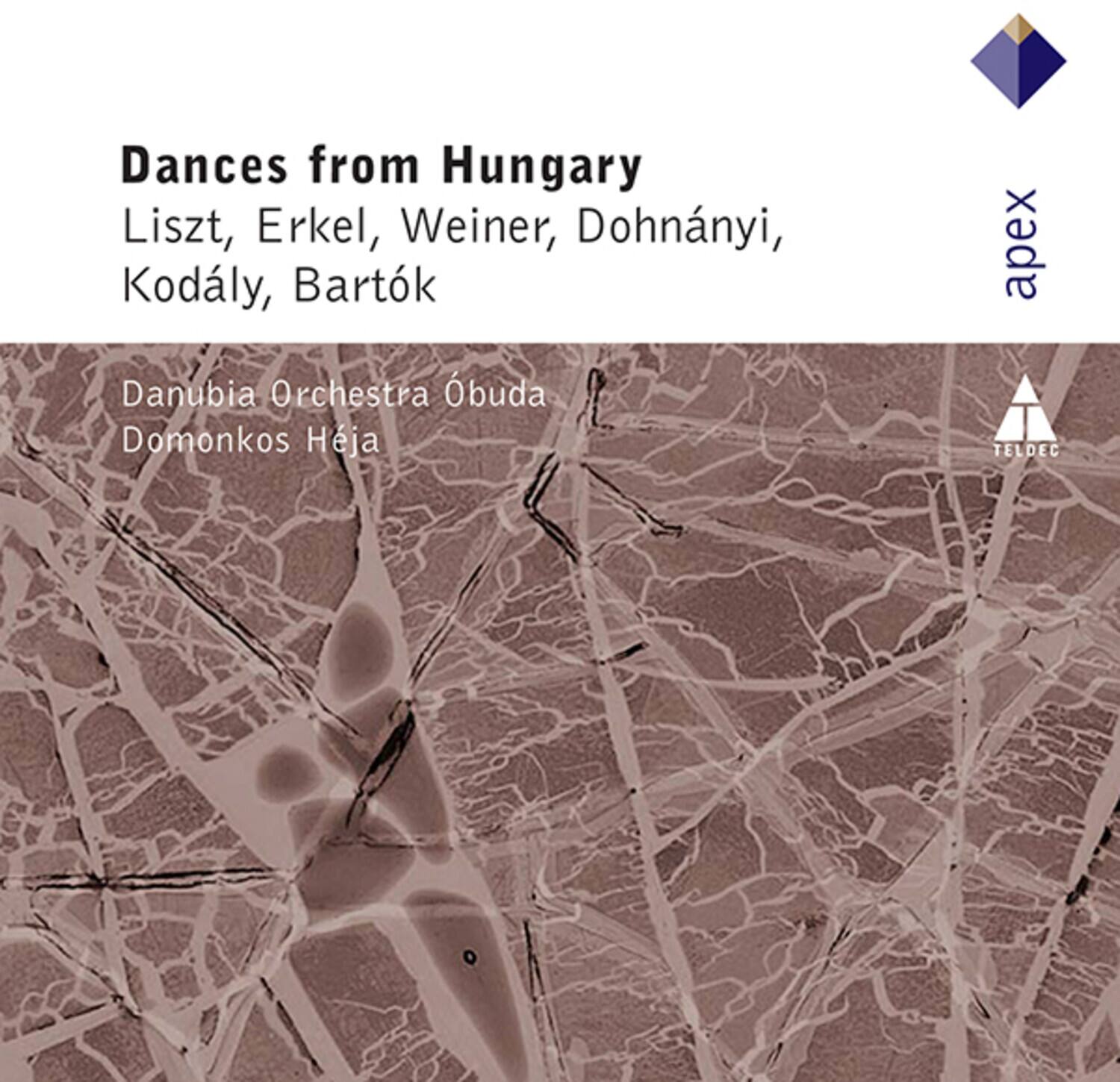 Dances from Hungary  
Liszt, Erkel, Weiner, Dohnányi, Kodály, Bartók  

Danubia Orchestra Óbuda  
Domonkos Héja  

apex  
TELDEC
