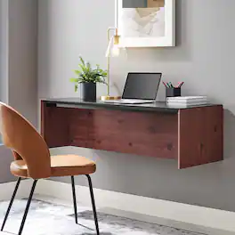 Kinetic 49" Wall-Mount Office Desk by Modway - Black Cherry