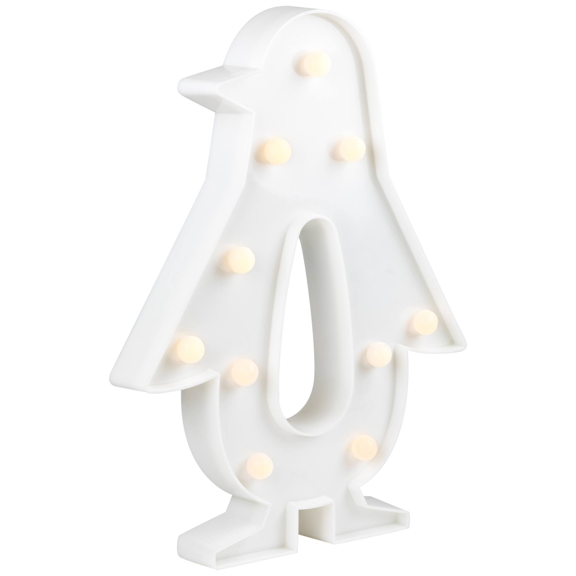 Alt View 4. Northlight - LED Lighted Penguin Marquee Wall Art - 10.25" - White - White.