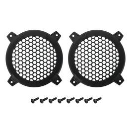 Unique Bargains - 2pcs 4" Speaker Grill Mesh Plastic Woofer Guard Protector Dust Cover Frame with Screws for Home Audio Car Speaker - Black