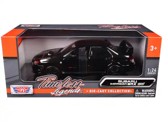 MOTOR MAX
Timeless Legends
DIE-CAST COLLECTION
SUBARU IMPREZA WRX STI
1:24 SERIES
WARNING: CHOKING HAZARD - Small parts. Not for children under 3 years.
3+
