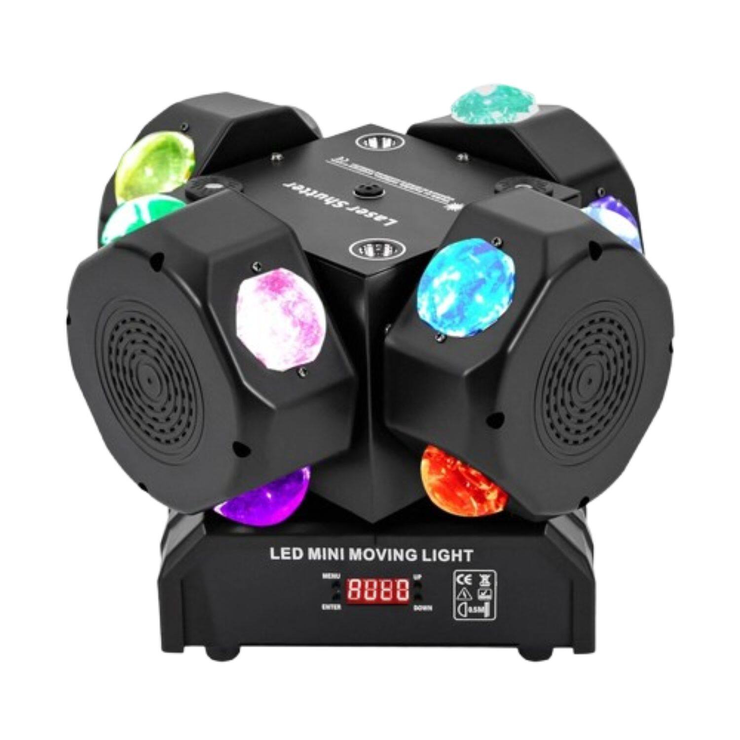 Stock Preferred - 200W RGBW Laser LED Moving Head Stage Light with DMX Control, Strobe, Dual Rotation - Black