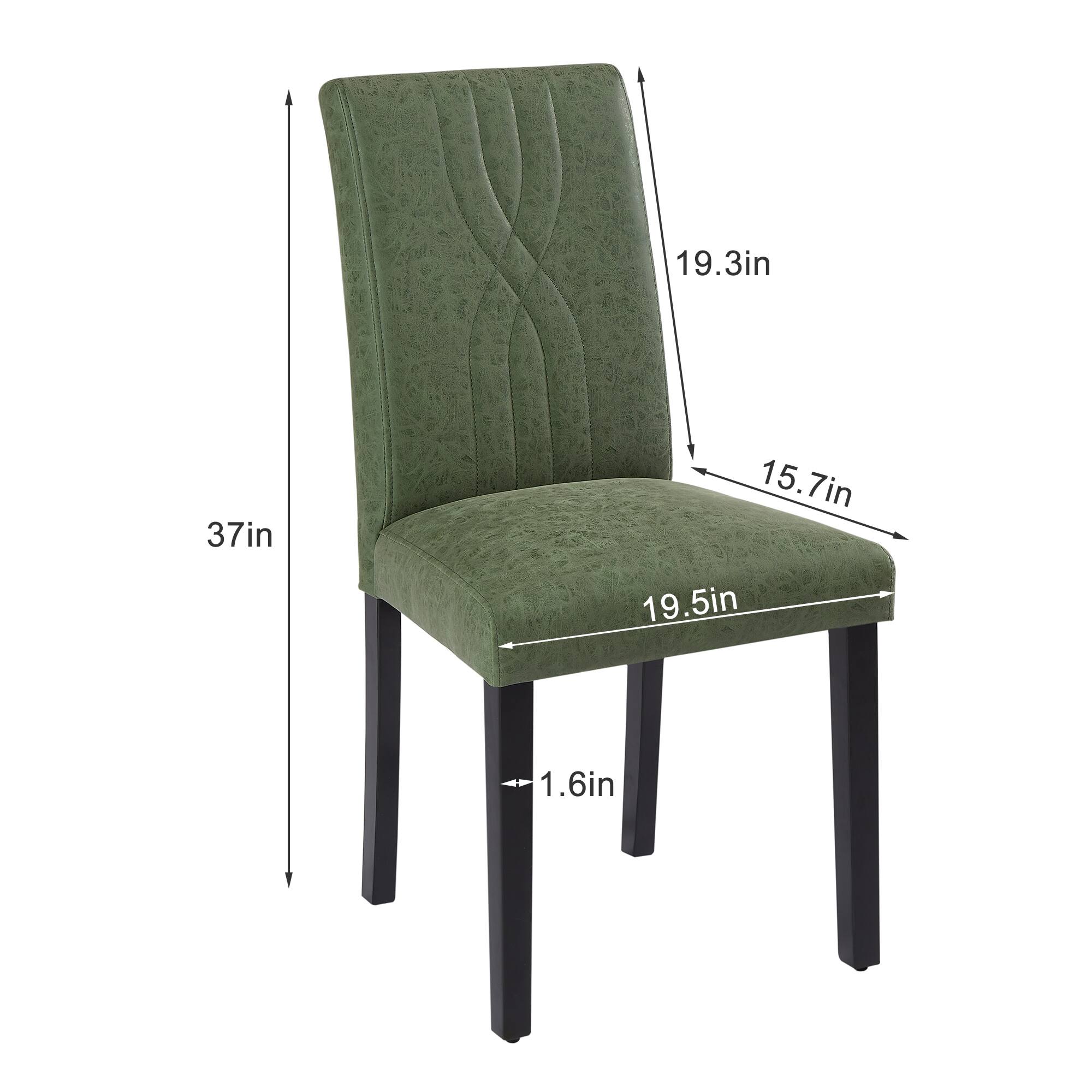 - Height: 37in
- Seat Height: 19.5in
- Seat Depth: 15.7in
- Back Height: 19.3in
- Leg Width: 1.6in