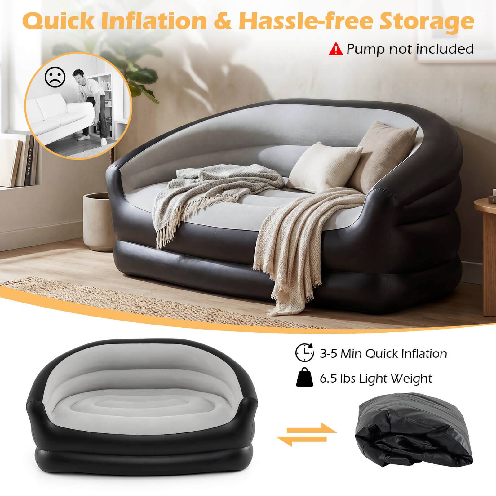 Quick Inflation & Hassle-free Storage  
Pump not included  

3-5 Min Quick Inflation  
6.5 lbs Light Weight