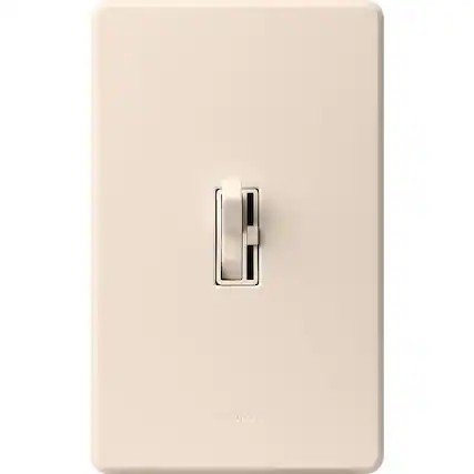 Front. Lutron - Lutron Toggler Light Almond 150 W 3-Way Dimmer Switch 1 pk - Light Almond.