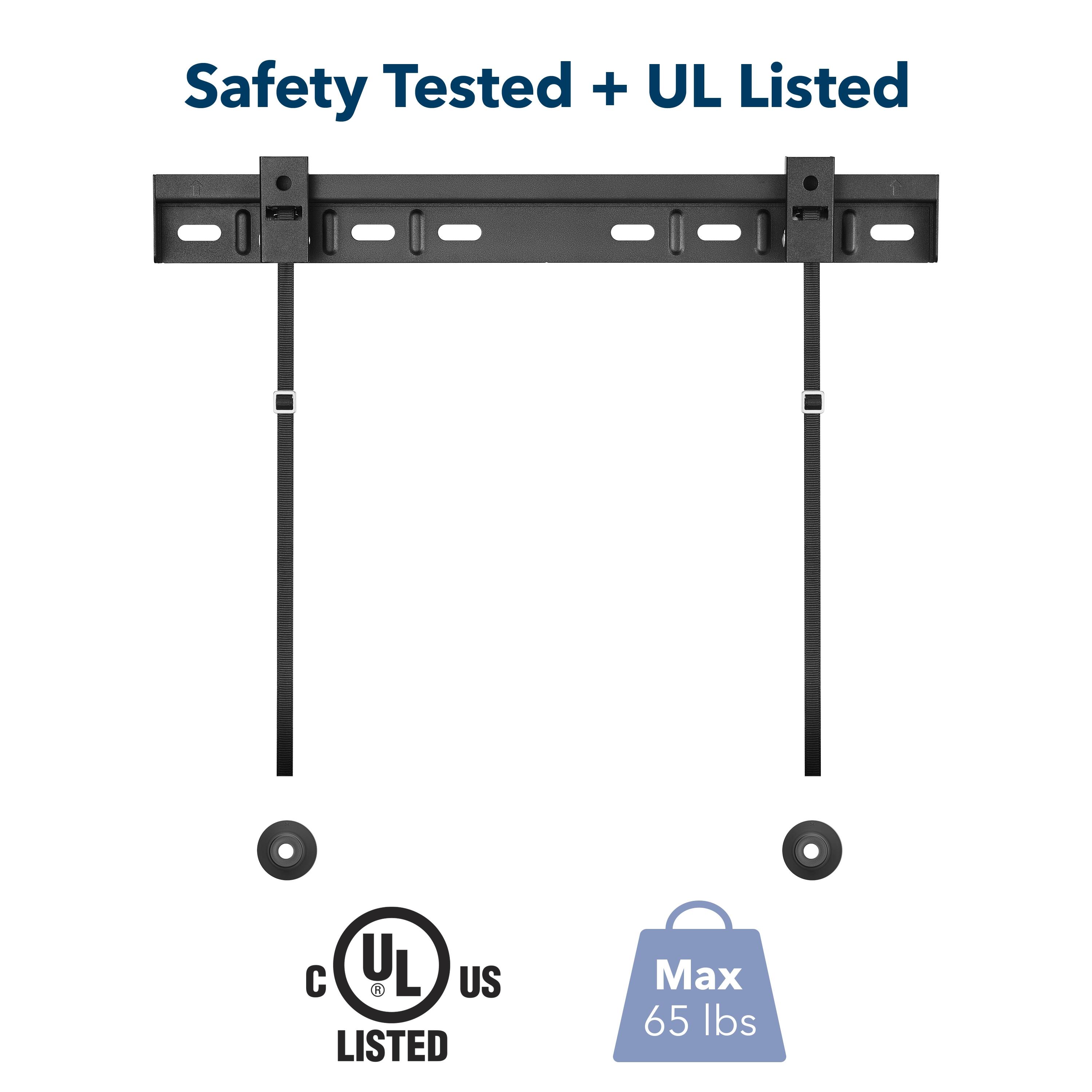 Safety Tested + UL Listed  
Max 65 lbs