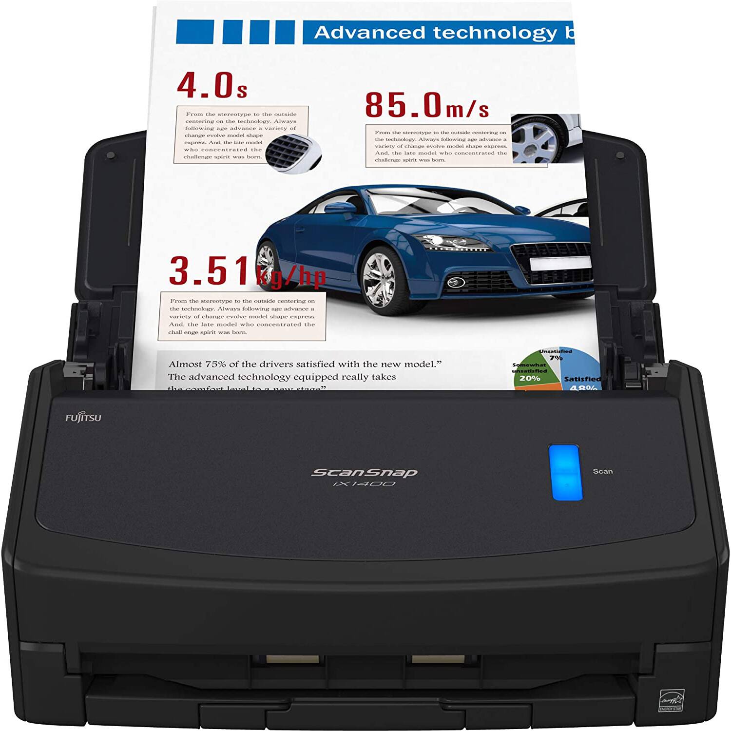 Ricoh ScanSnap iX1400 Simple One Touch Button Document
