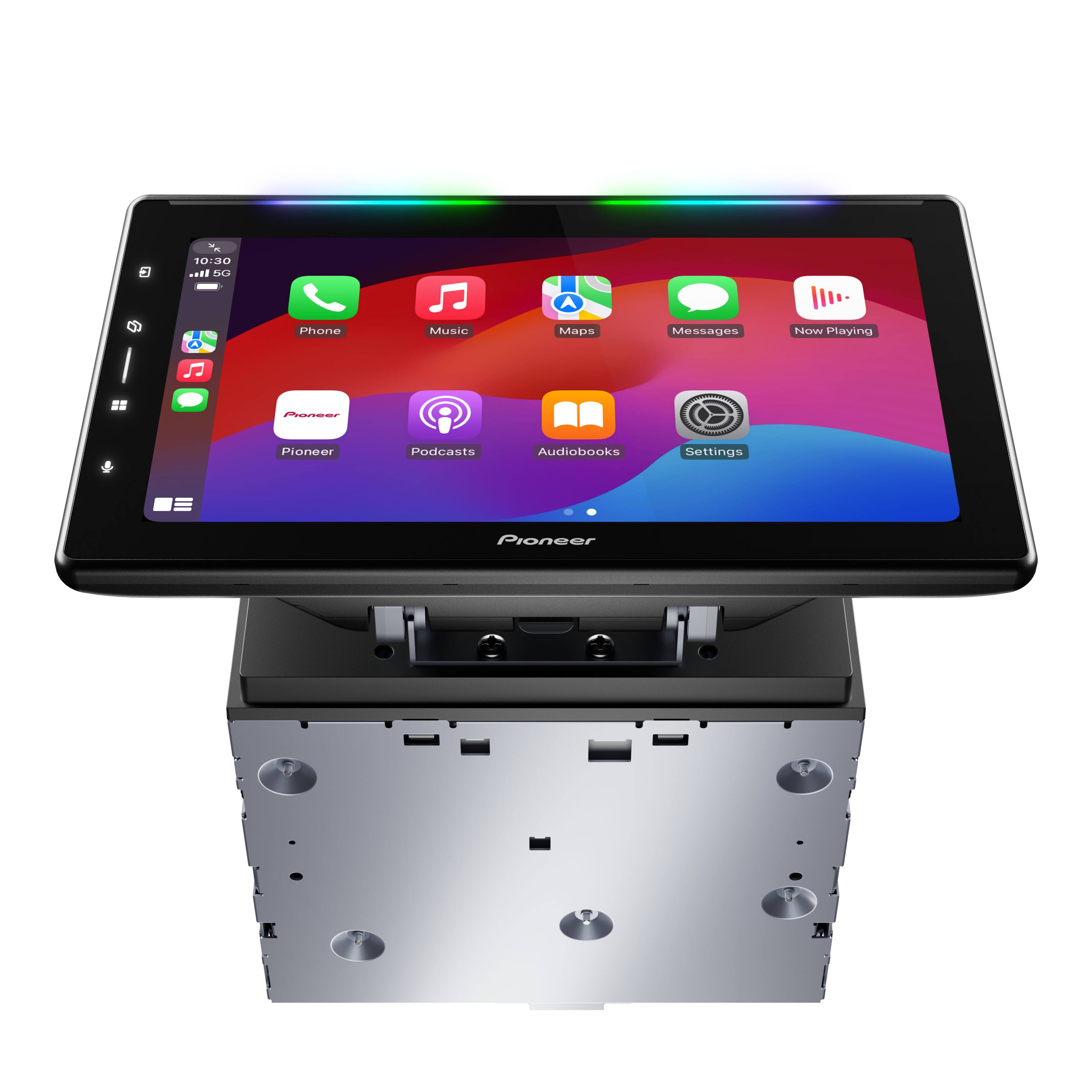 10:30  
Phone Music Maps Messages Now Playing  
Pioneer Podcasts Audiobooks Settings