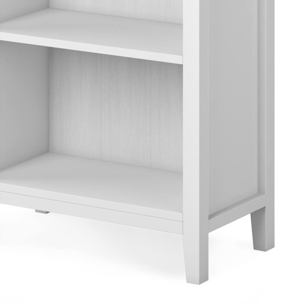 Alt View 6. Simpli Home - Artisan Solid Wood Contemporary 72 inch Wide TV Stand with Two 26 inch Wide 5 Shelf Bookcases (Set of 3) - White.