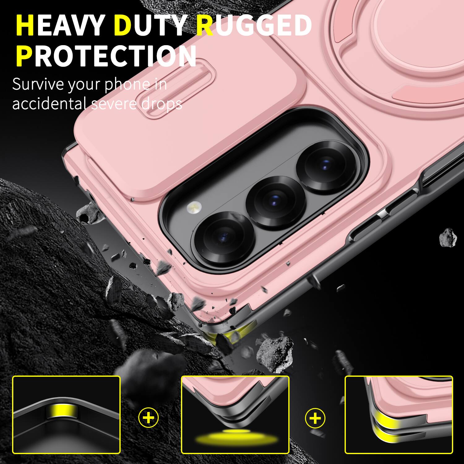 HEAVY DUTY RUGGED PROTECTION  
Survive your phone in accidental severe drops