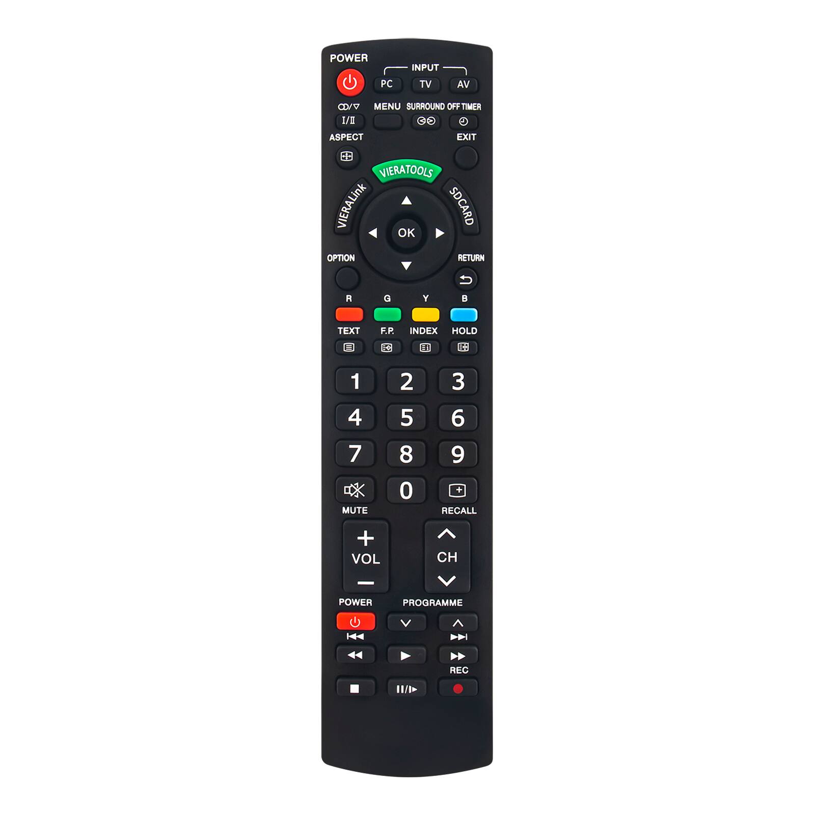 ZdalaMit - Replacement Remote N2QAYB000399 fit for Panasonic TV TX-L50EM5E TH-L19X10 TH-L32C10 TH-L32D25 - Black