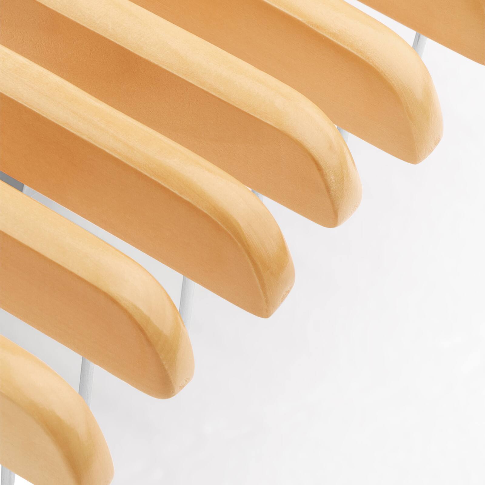 Alt View 5. Songmics Home - Wooden Pants Hangers 8 Pack, Pants Hangers with Adjustable Anti-Rust Metal Clips, 360° Swivel Hook - Natural Grain.