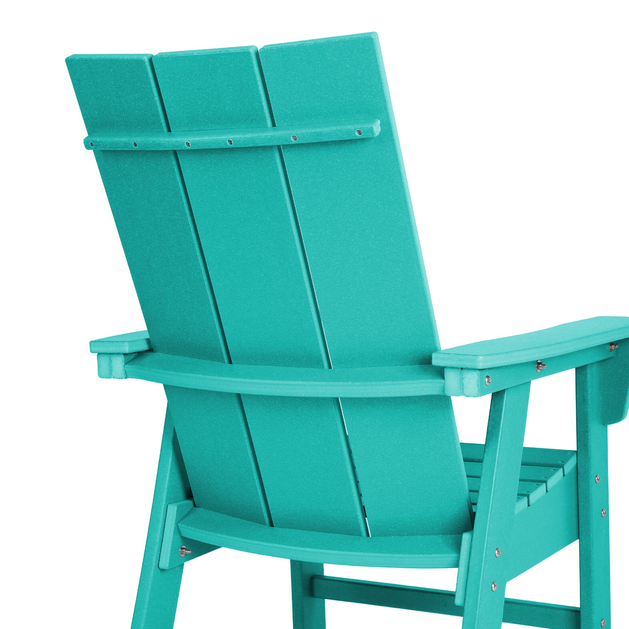 Alt View 4. WestinTrends - WestinTrends Ashore Outdoor Patio HDPE Plastic Modern Adirondack Dining Chairs (Set of 2) - Turquoise.