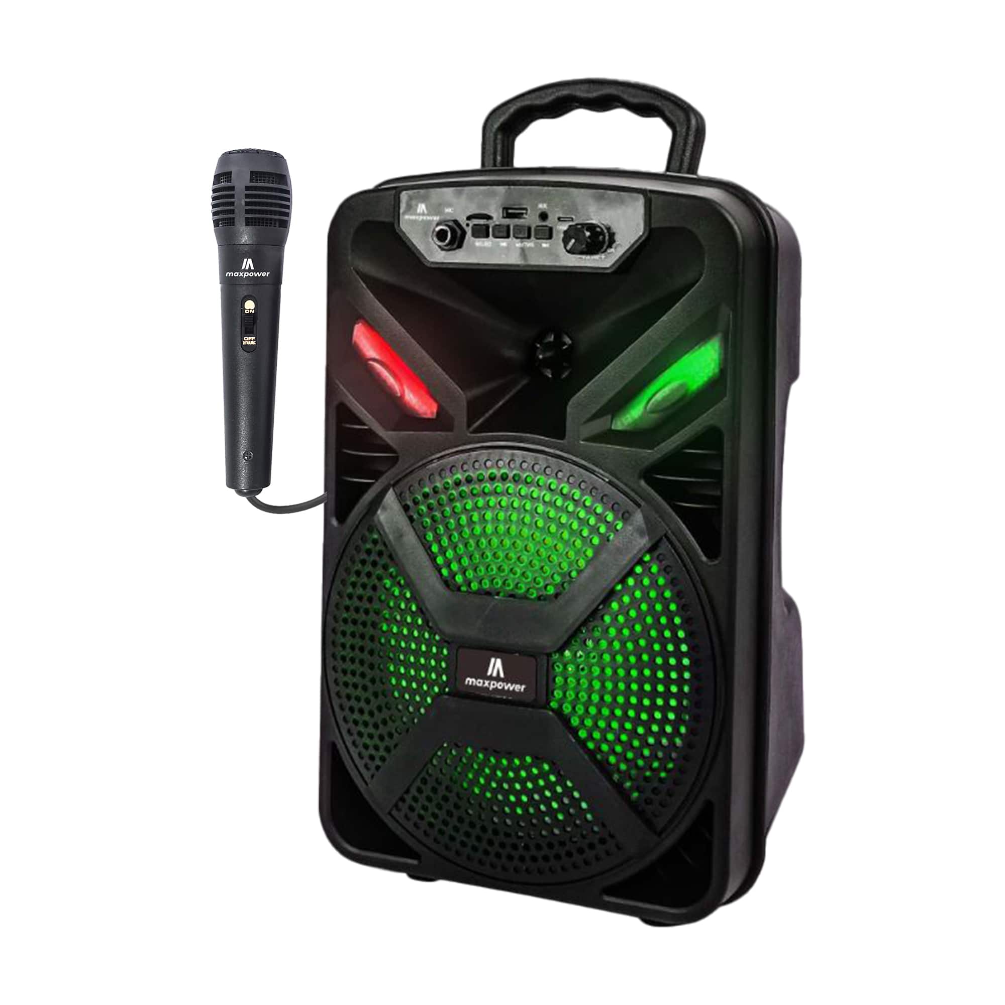 Max Power - MPD829 Karaoke Bluetooth Speaker with 8" Woofer, Mic and Carry Handle