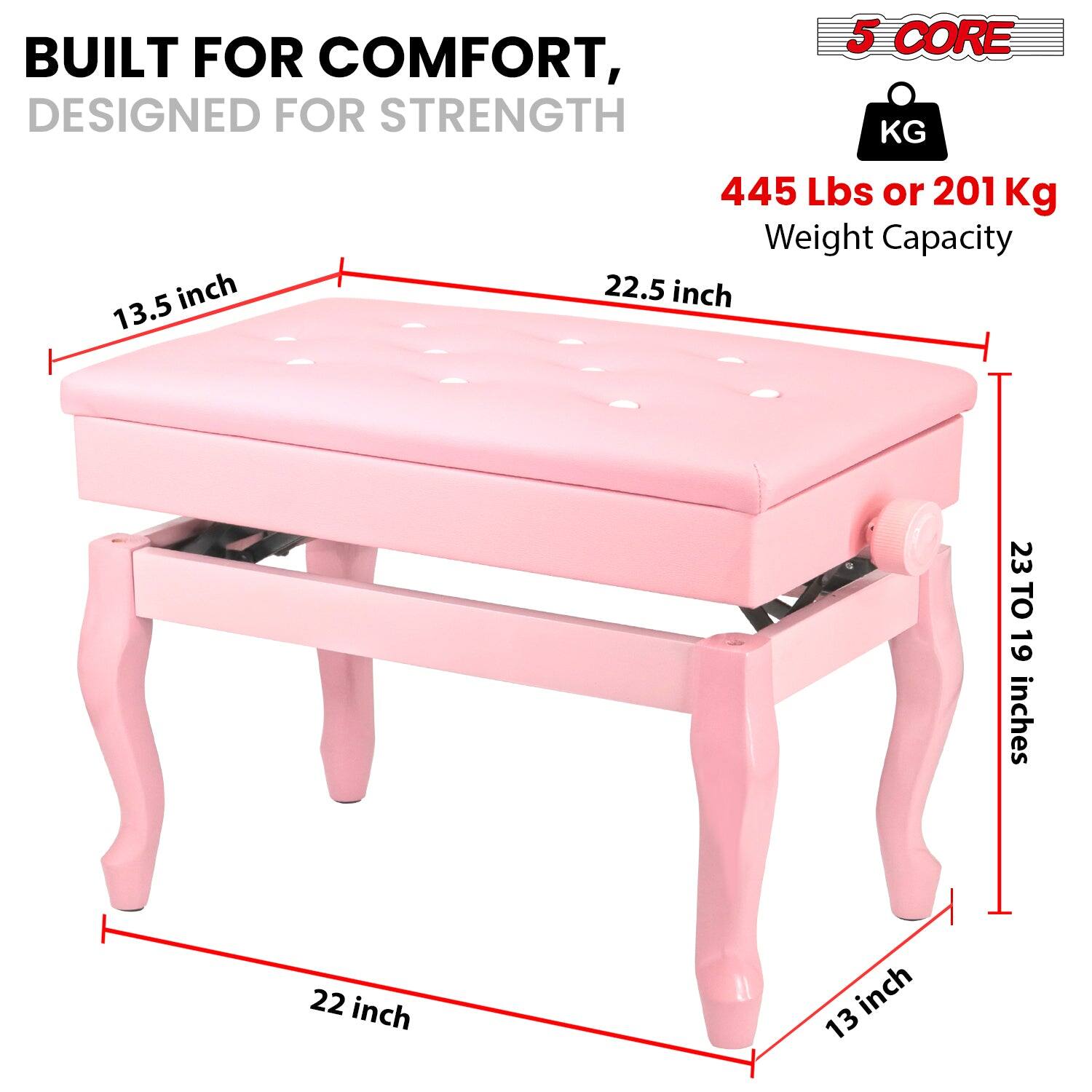BUILT FOR COMFORT, DESIGNED FOR STRENGTH
5 CORE KG
13.5 inch
445 Lbs or 201 Kg Weight Capacity
22.5 inch
23 TO 19 inches
22 inch
13 inch