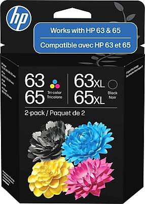 hp Works with HP 63 & 65  
Compatible avec HP 63 et 65  
63 63XL Tri-color Black 65 Tricolore 65XL Noir  
2-pack / Paquet de 2