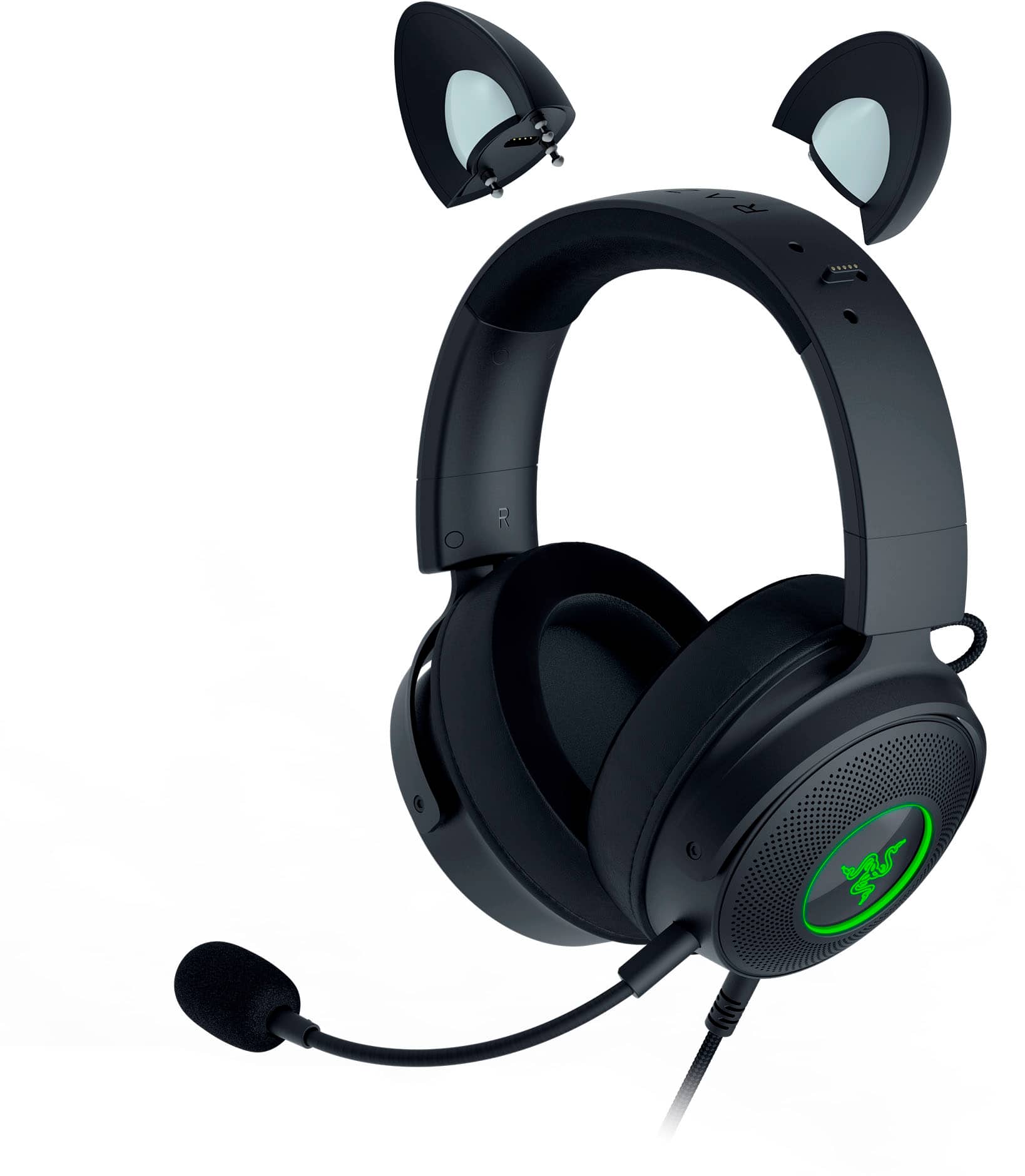 Alt View 17. Razer - Kraken Kitty V2 Pro Wired Over-the-Ear Gaming Headset for PC, Mac, Playstation - Black.