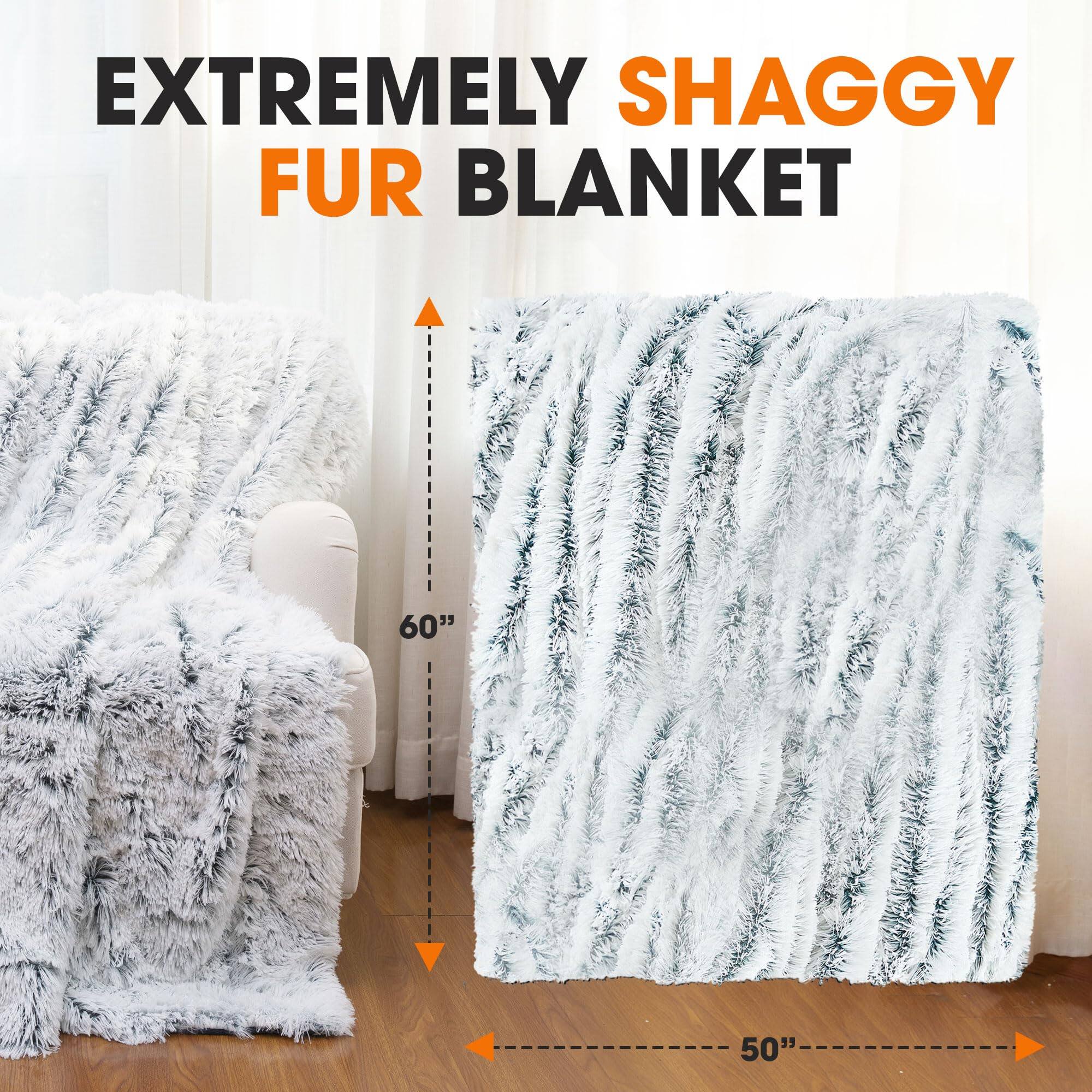 EXTREMELY SHAGGY FUR BLANKET

60"  
50"