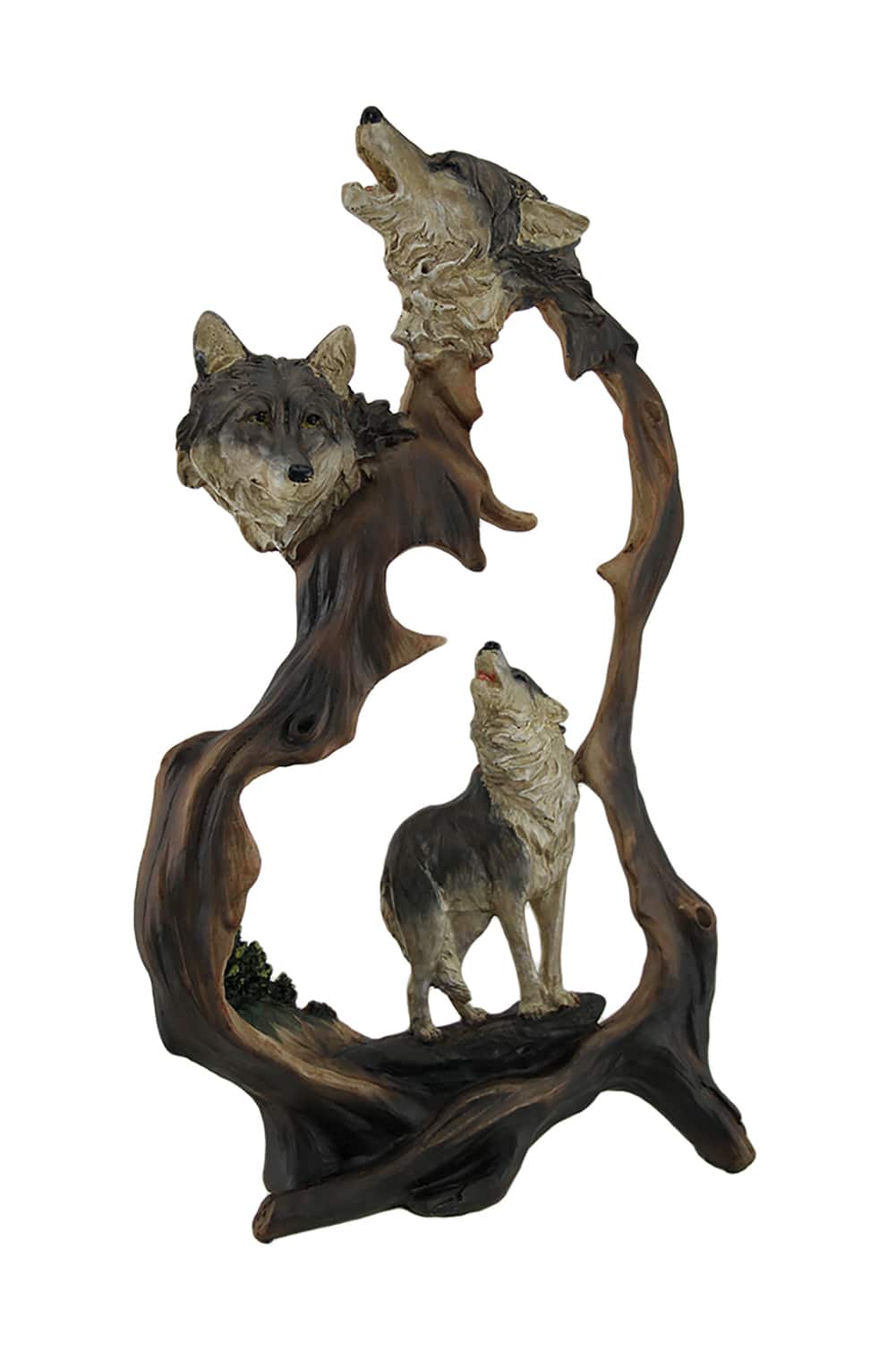 Zeckos - Howling Mountain Wolves Cutout Statue - Multicolored