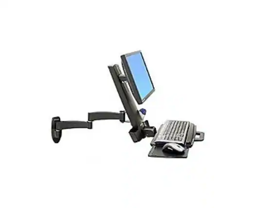 Front. Ergotron - 200 Series 45-230-200 Combo Arm for 24-inch Display Black - Black.