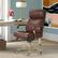 Angle. La-Z-Boy - Modern Melrose Executive Office Chair with Brass Finish - Brown.