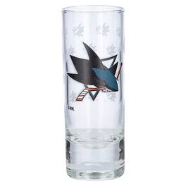 Logo Brands - San Jose Sharks 2.5oz. Satin-Etched Tall Shot Glass - Multicolor