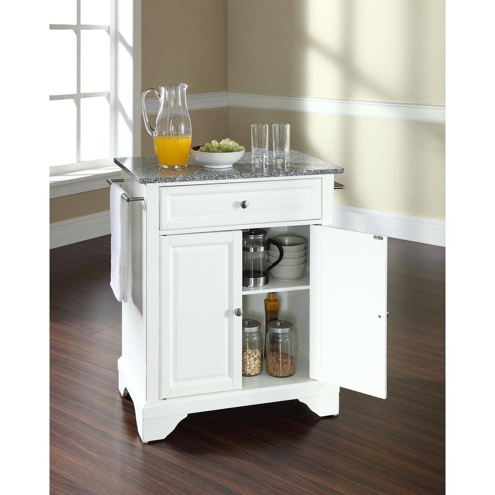 Angle. Crosley Furniture - Lafayette Granite Top Portable Kitchen Island/Cart - White.