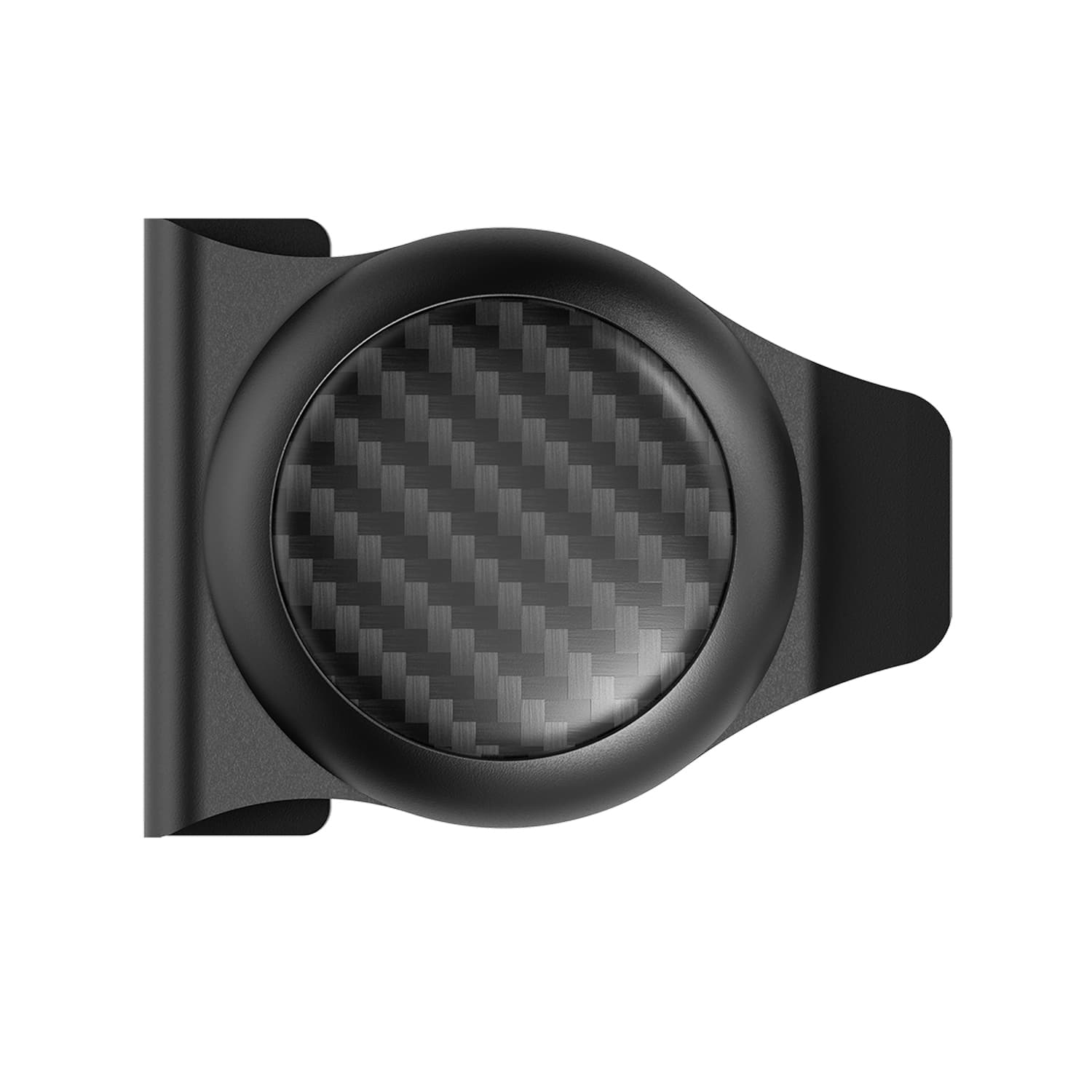 Angle. The Ridge Wallet - CARBON FIBER AIRTAG MONEY CLIP - Silver.