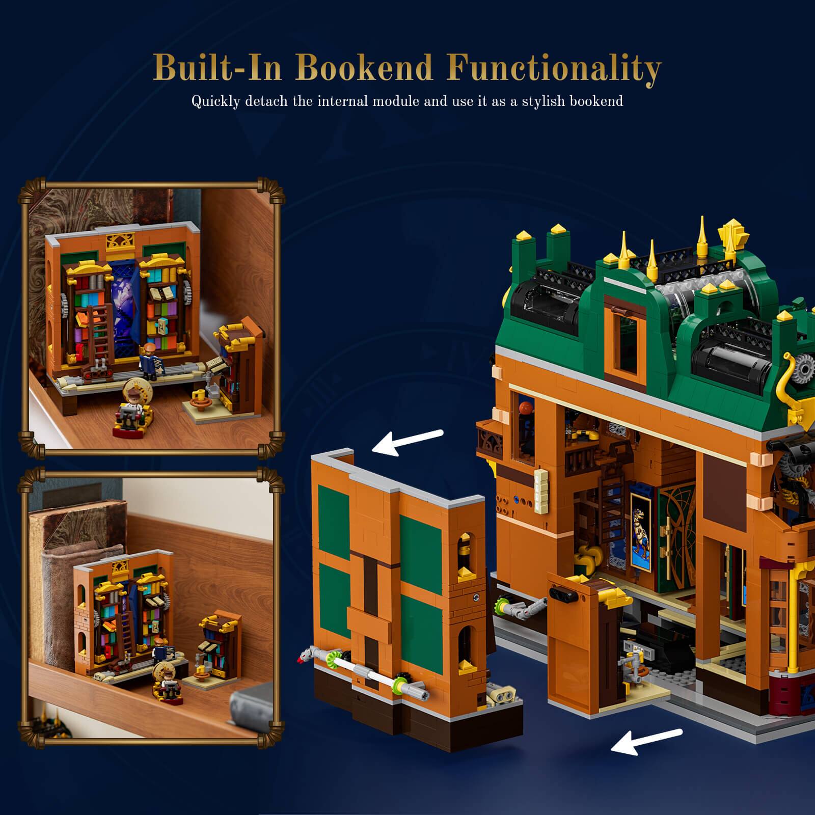 Built-In Bookend Functionality  
Quickly detach the internal module and use it as a stylish bookend