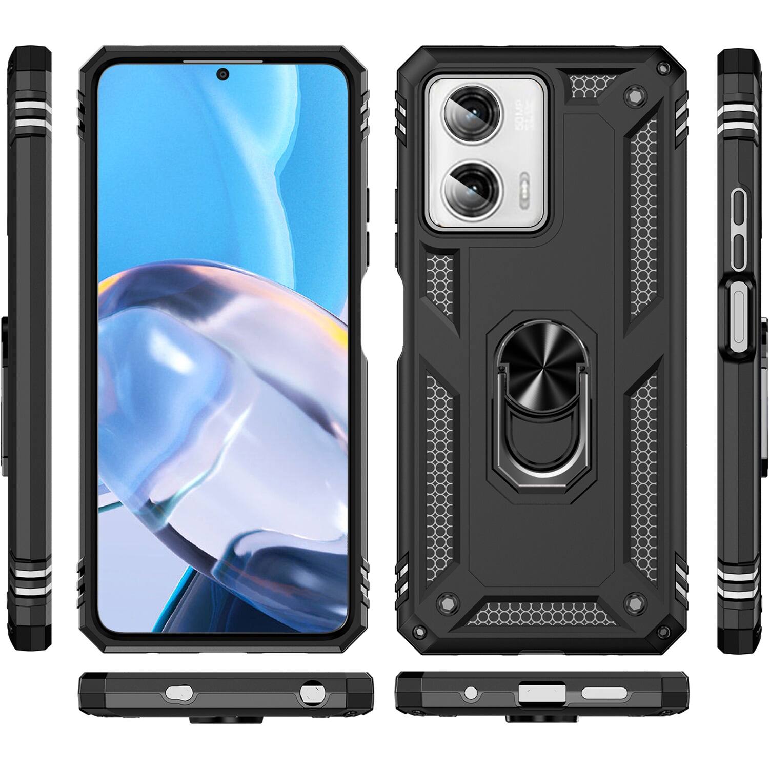 Alt View 14. SaharaCase - Military Kickstand Series with Belt Clip Case for Motorola G Power 5G (2023) - Black.