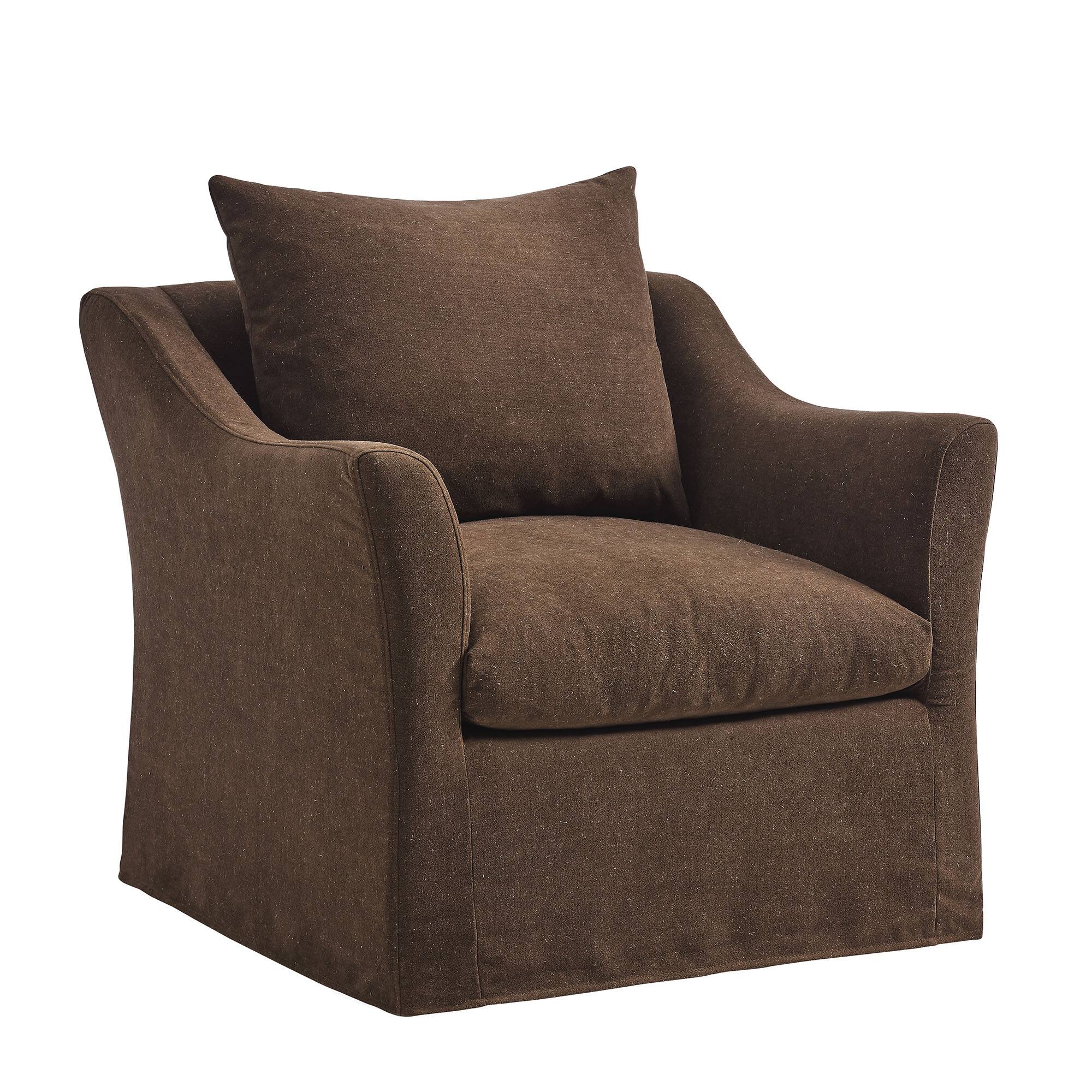 Angle. Modway - Somerset Slipcovered Linen Blend Armchair by Modway - Cocoa.