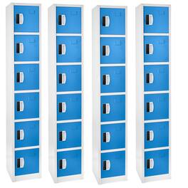 AdirOffice - Storage Locker 629-Series 72" H 6-Tier Steel Digital Lock 6-Shelf Locker, 4/Pack - Blue
