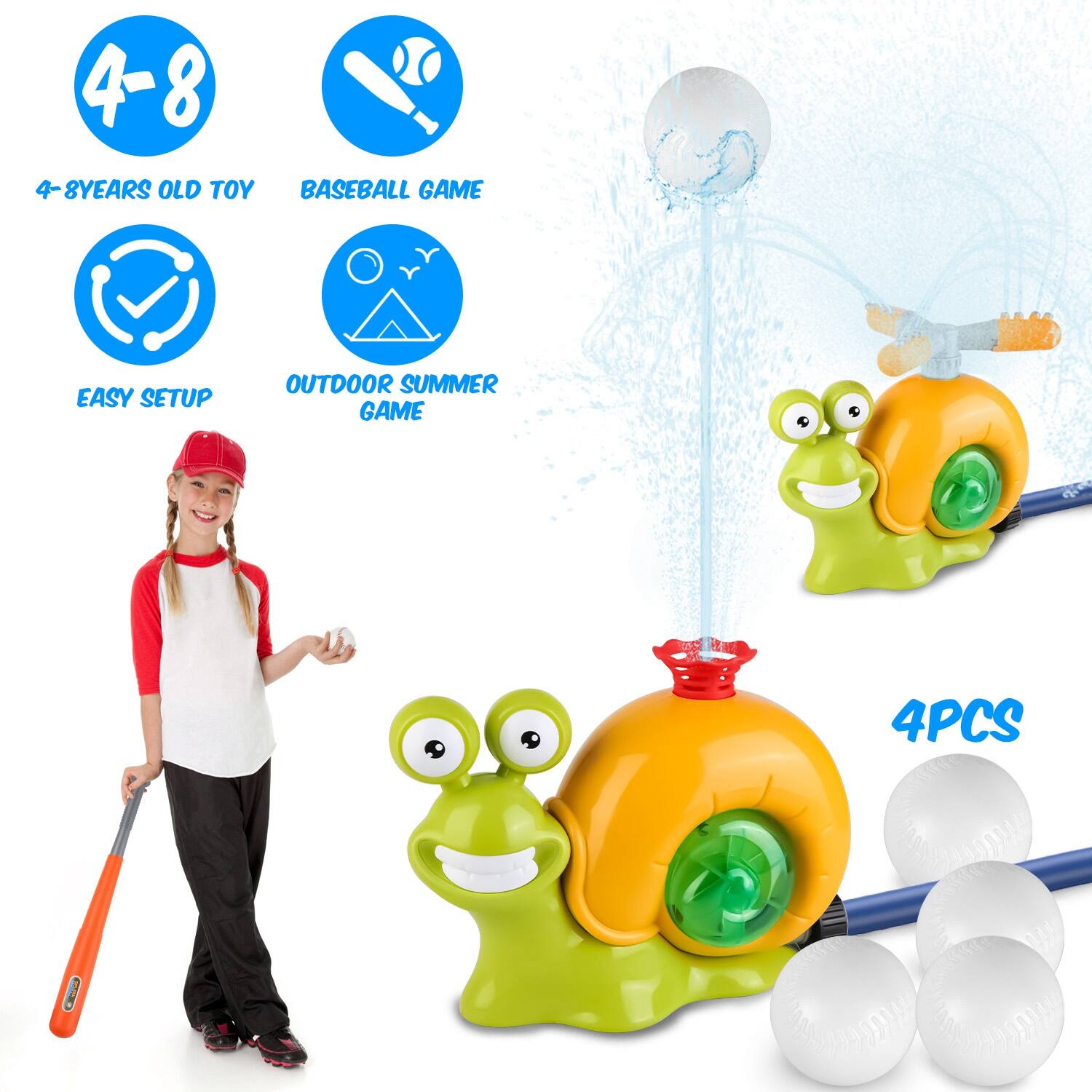 4-8 YEARS OLD TOY BASEBALL GAME  
EASY SETUP OUTDOOR SUMMER GAME  
4PCS
